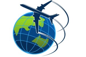 Graphic of a plane going around the world: Sell Your Travel Agency: Expert Tips & Guidance